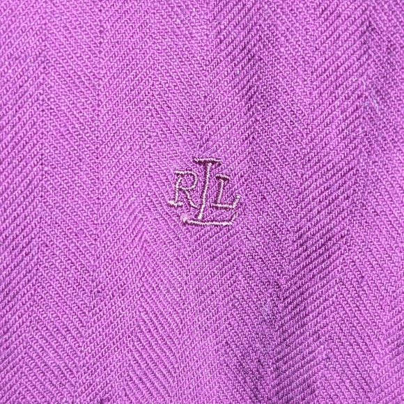 Vintage 100% Linen Lauren Ralph Lauren Herringbone Button Up Shirt, Women's S/M - Picture 6 of 9